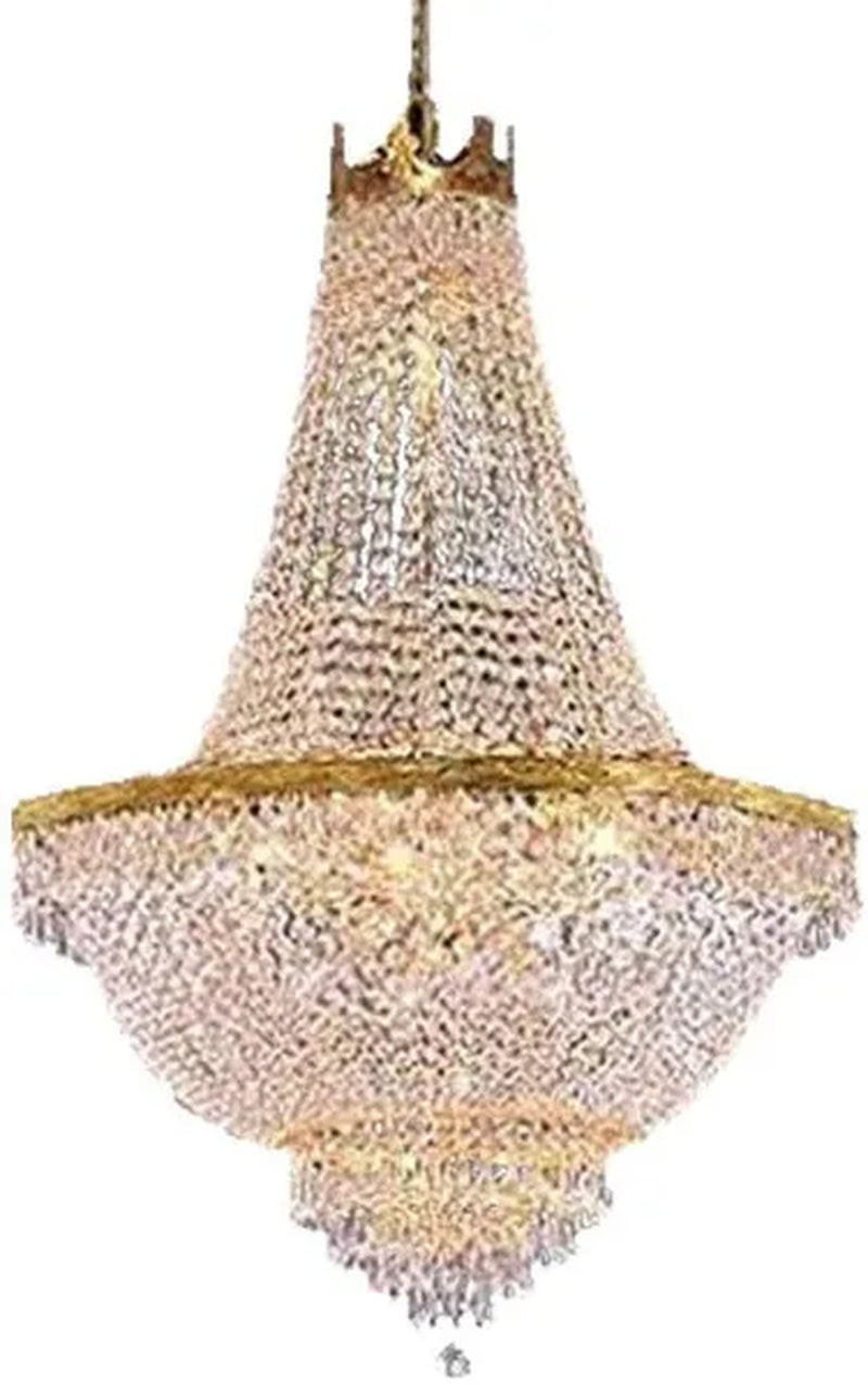 Gold 110V French Empire Crystal Gold Chandelier Lighting, Hanging Crystal Chandelier