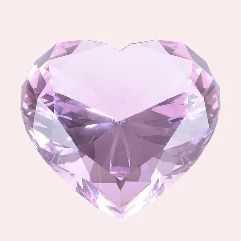 Heart Shape 80mm Crystal Diamond Paperweight  Art Glass Figurine Home Wedding Decor Collectible Gift Souvenir
