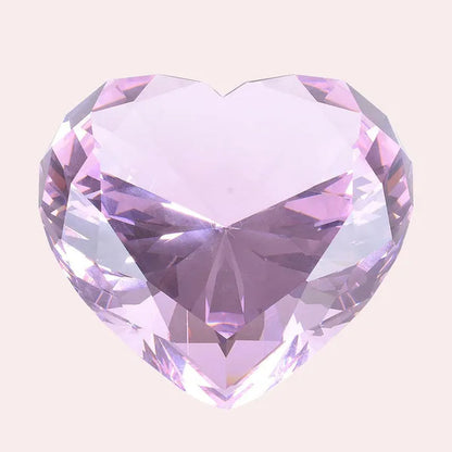 Heart Shape 80mm Crystal Diamond Paperweight  Art Glass Figurine Home Wedding Decor Collectible Gift Souvenir