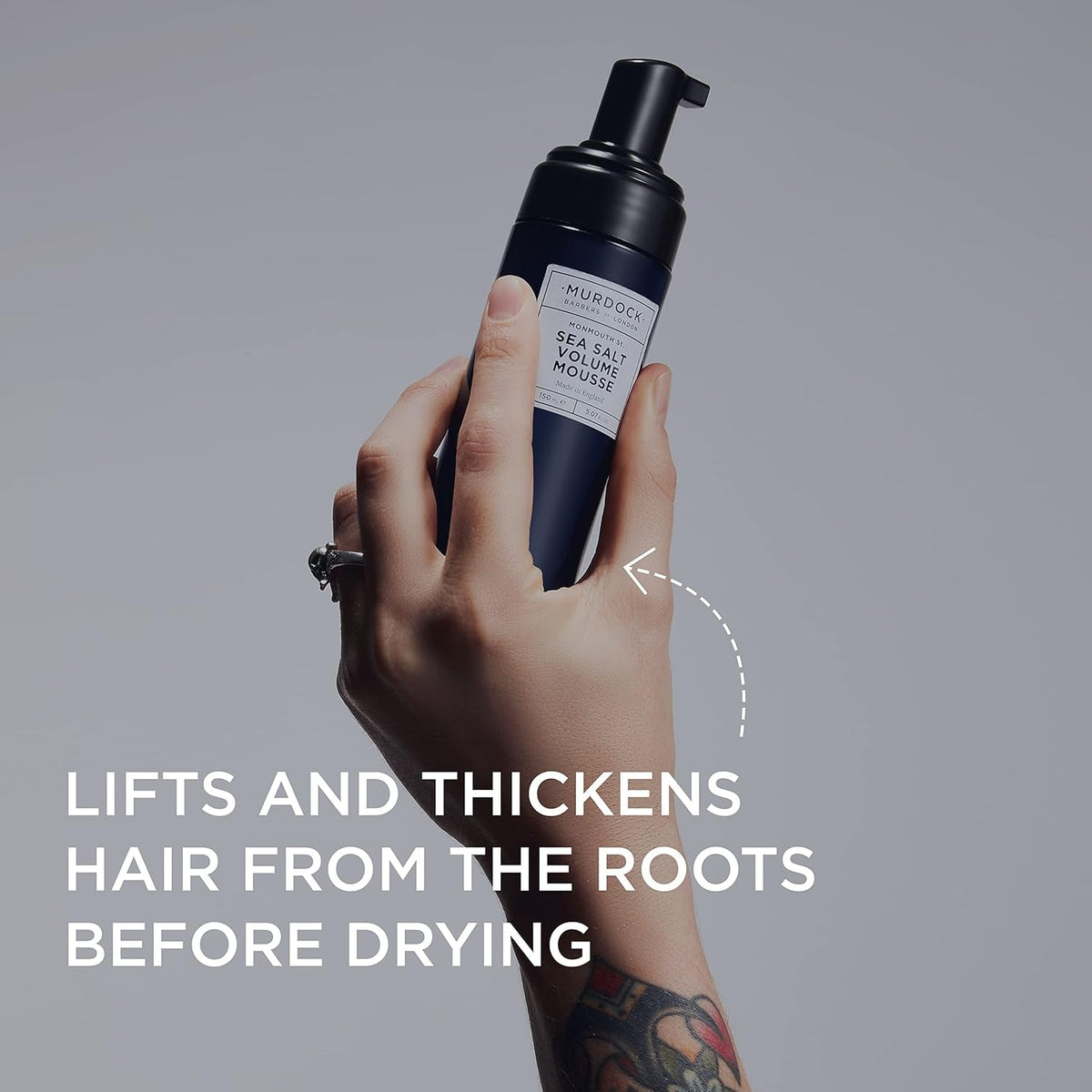 Sea Salt Volume Mousse | Thickening Matte Provides Volume and Hold | Vegan | Made in England | 5.07 Oz