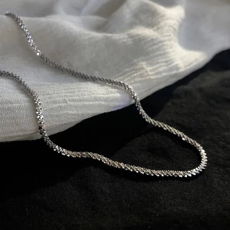 Women's Necklace Men's 16"-30" 3mm Shiny Ice Chain Necklace Chain Wedding Engagement Couple Jewelry