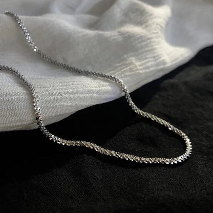 Women's Necklace Men's 16"-30" 3mm Shiny Ice Chain Necklace Chain Wedding Engagement Couple Jewelry