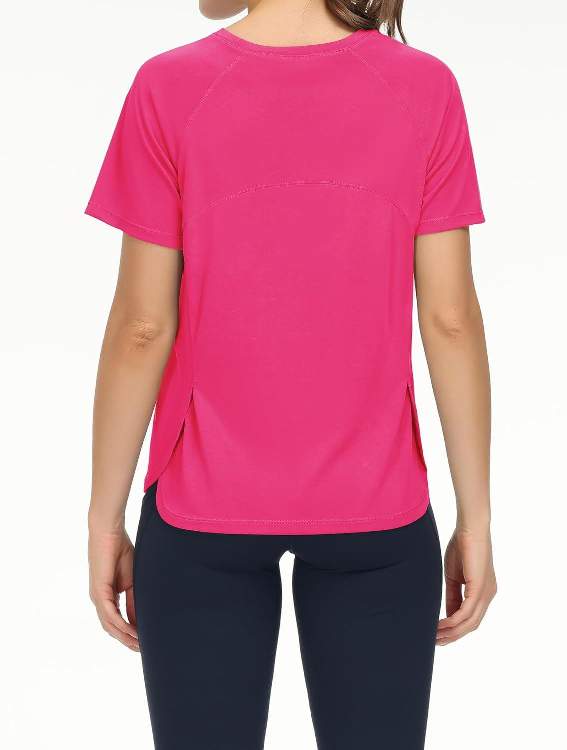 Women'S Short Sleeve Workout Shirts Breathable Yoga T-Shirts with Side Slits Athletic Tee Tops