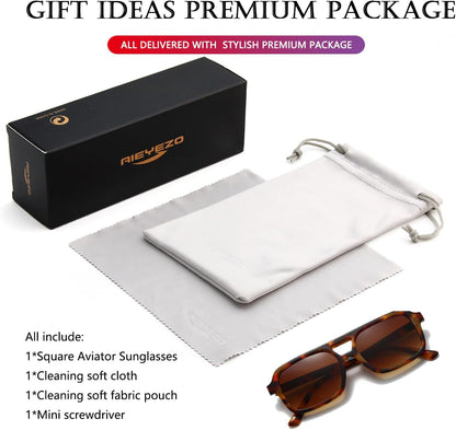 Retro Square Sunglasses for Women Men Trendy Rectangle Aviator Sun Glasses Vintage 70S Shades