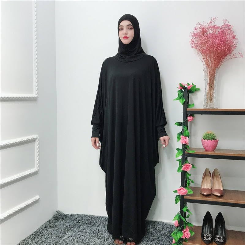 Women'S Muslim Dress One Piece Prayer with Hijab Full Length Dress Abaya Dubai Islam Robe Turkey Caftan