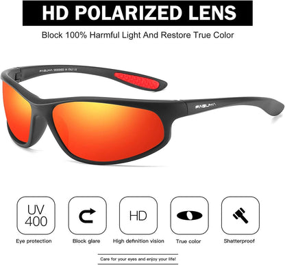 Polarized Sports Sunglasses for Men Cycling Driving Fishing UV400 Protection