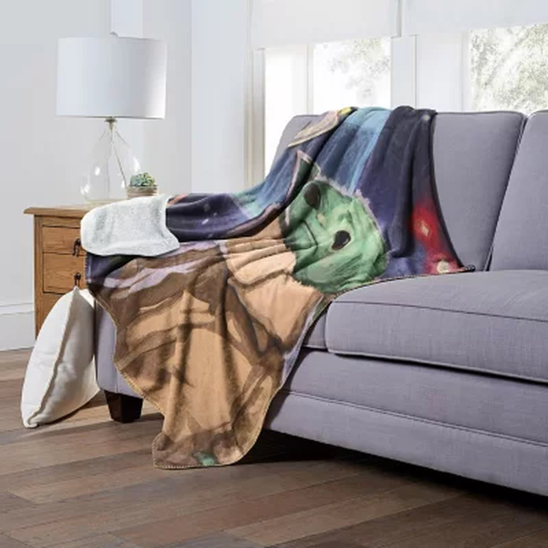 Star Wars: the Mandalorian Cloud Sherpa Throw Blanket, 50" X 60", Various Designs