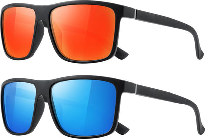 Sunglasses Men Polarized Sunglasses for Mens and Womens,Black Retro Sun Glasses Driving Fishing UV400 Protection