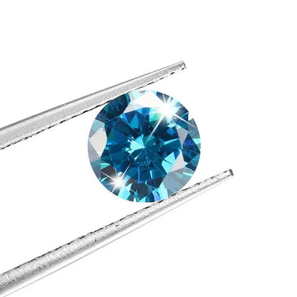 Unheated 6.22CT 10mm Sea Blue Sapphire Round Loose Gemstone Ring Earring Jewelry Diy jewelry making