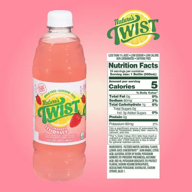 Nature'S Twist Sugar-Free Strawberry Lemon 16.9 Fl. Oz., 24 Pk.