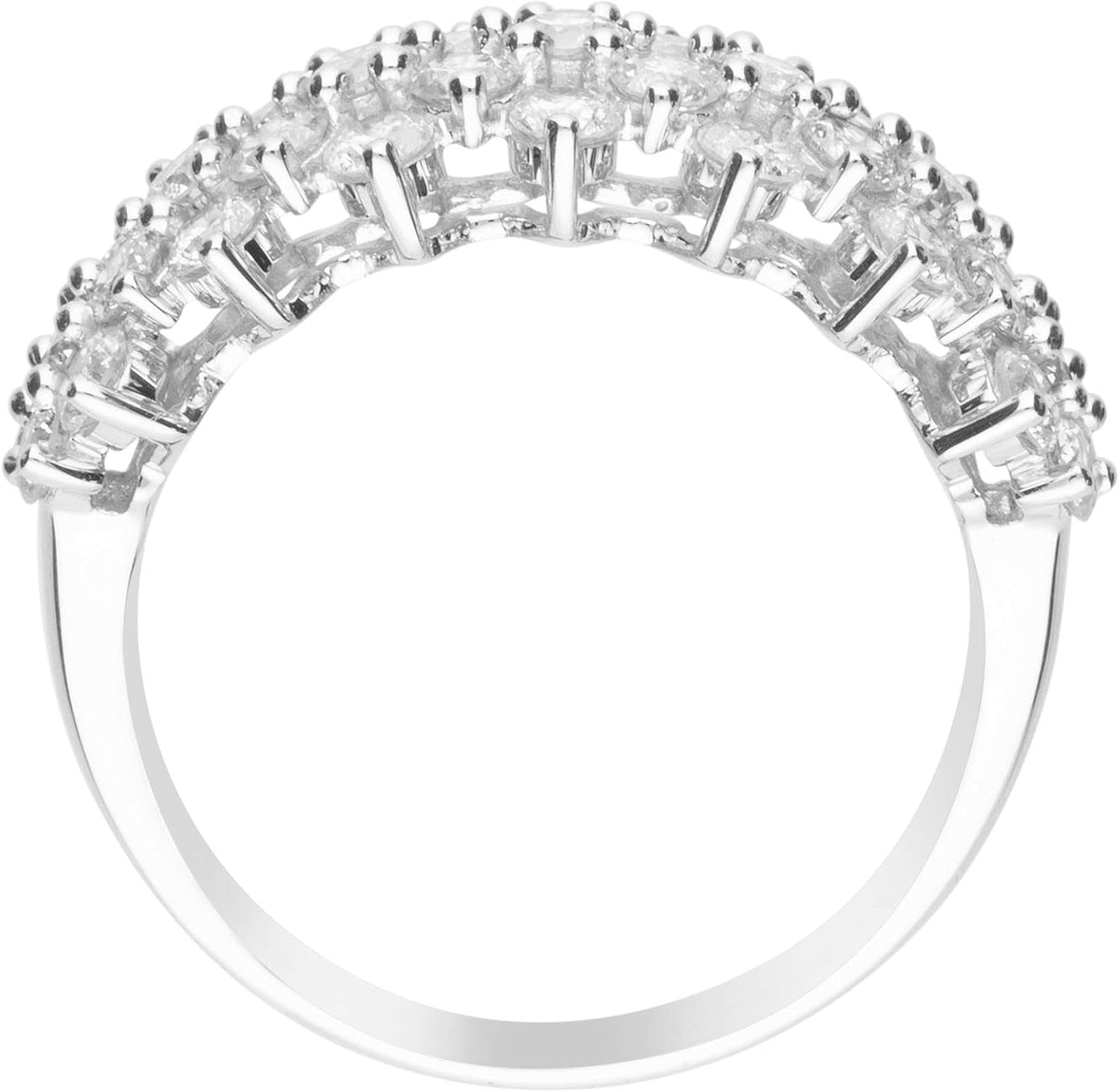 14K White Gold Natural White Diamond Ring for Women | Ethically, Authentically & Organically Sourced (Round-Cut) Shaped Diamond Hand-Crafted Jewelry for Her | Diamond Ring for Women