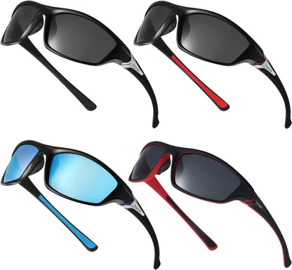 4 Pairs Men Polarized Sunglasses with UV Protection Driving Glasses Sports for Sport Outdoor Activities