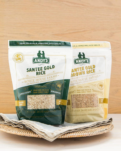 Andy’S Santee Gold Rice by | Long Grain Brown Rice | Gluten Free & Non GMO | Sugar Free, Delicious Non-Aromatic | Harvested in the USA | 1 Pack | 24 Oz (1.5Lb)