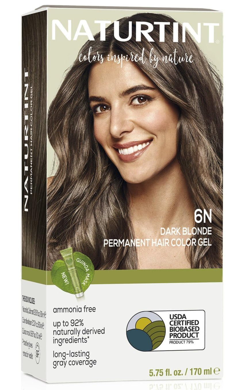 6N Dark Blonde Permanent Hair Color (Pack of 1), Ammonia Free, Vegan, Cruelty Free, up to 100% Gray Coverage, Long Lasting Results (Packaging May Vary)