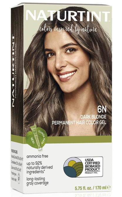 6N Dark Blonde Permanent Hair Color (Pack of 1), Ammonia Free, Vegan, Cruelty Free, up to 100% Gray Coverage, Long Lasting Results (Packaging May Vary)