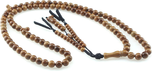 Muslim Islamic 99 Kuka Wood Beads Tasbih Prayer Beads with Tassel