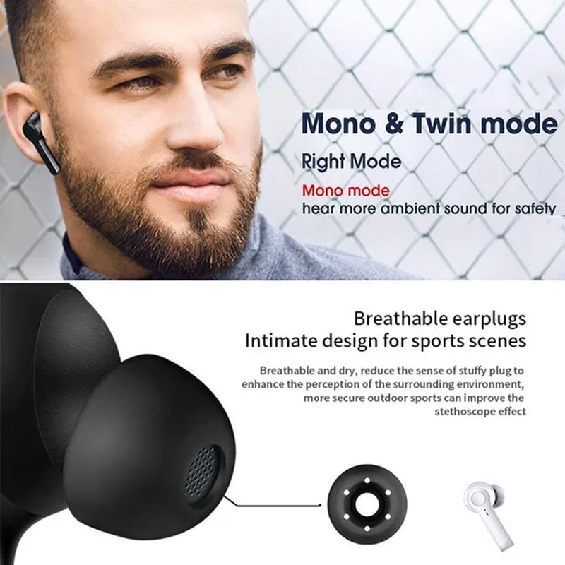 TWS Wireless Bluetooth5.0 Earbuds, HiFi Stereo Sound Bluetooth Earphones, Waterproof Sport Headset, Noise Cancelling Touch Control Headphones with LED Display Charging Case
