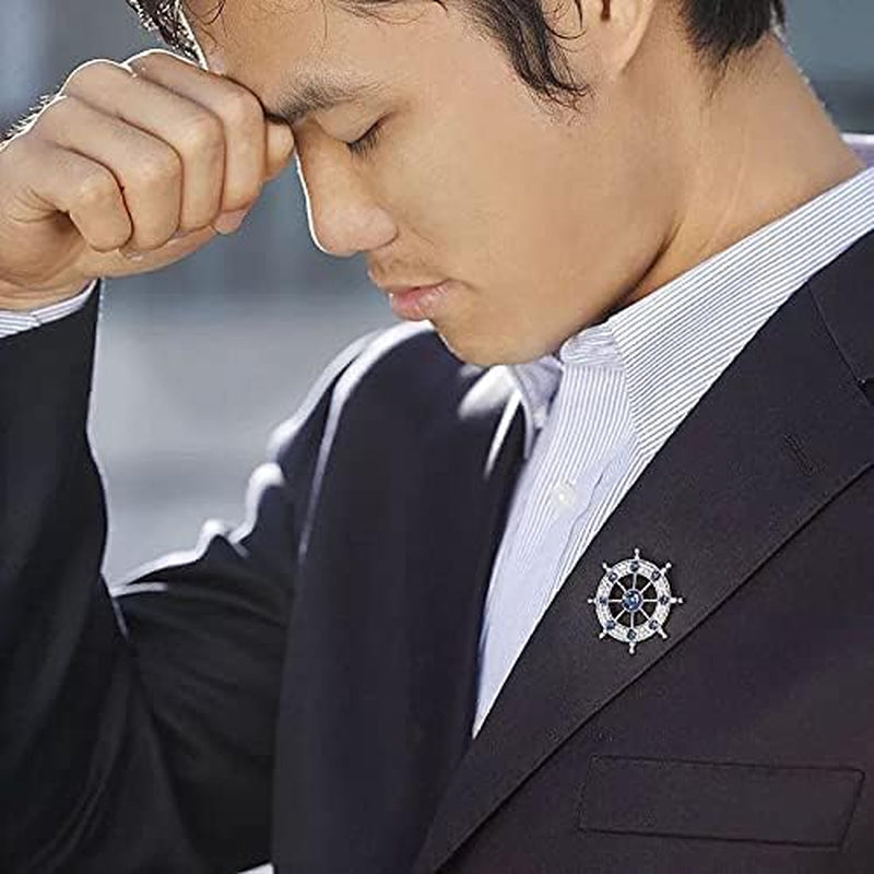Wild Anchor Brooch Diamond Suit Collar Flower Brooch Accessories Male Navy Wind Rudder Pin Badge Buckle