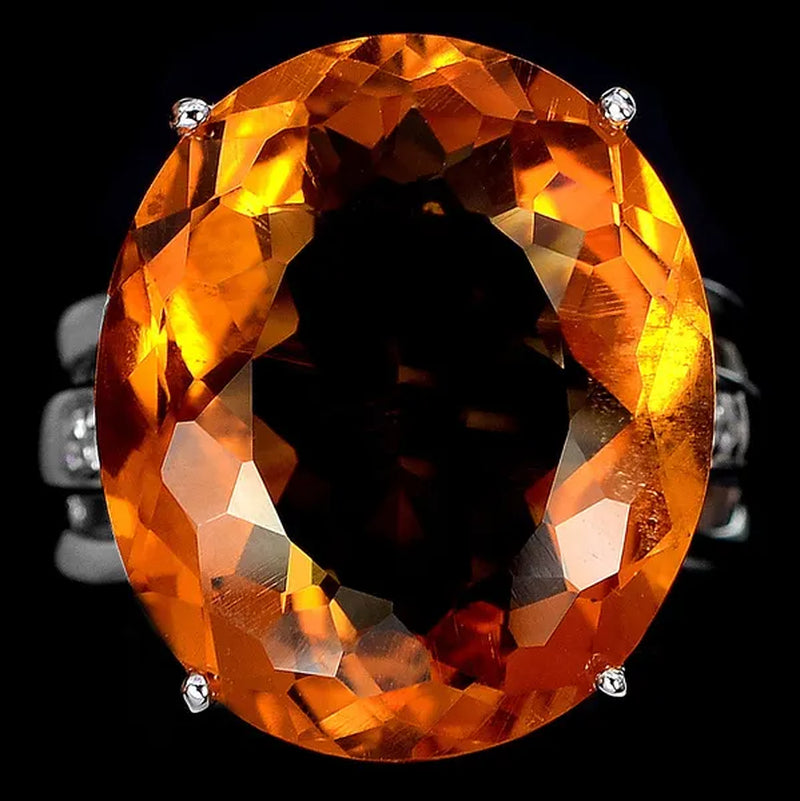 Fashion Womens Orange Sapphire Engagement ring Size 6-10