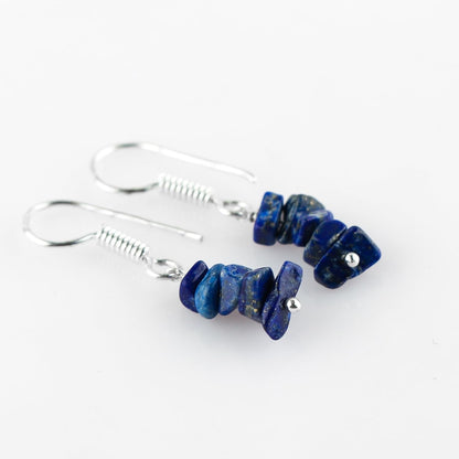 Natural Lapis Lazuli Chips Crystal Earring, Yoga Jewelry, Meditation Earring, Raw Gemstone, Birthday, Gift for Her, Gemstone Jewelry Mother'S Day Gifts (Lapis Lazuli)
