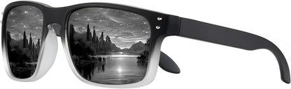 Polarized Sunglasses Men Womens - Retro Square Sun Glasses for Fishing Driving UV Protection