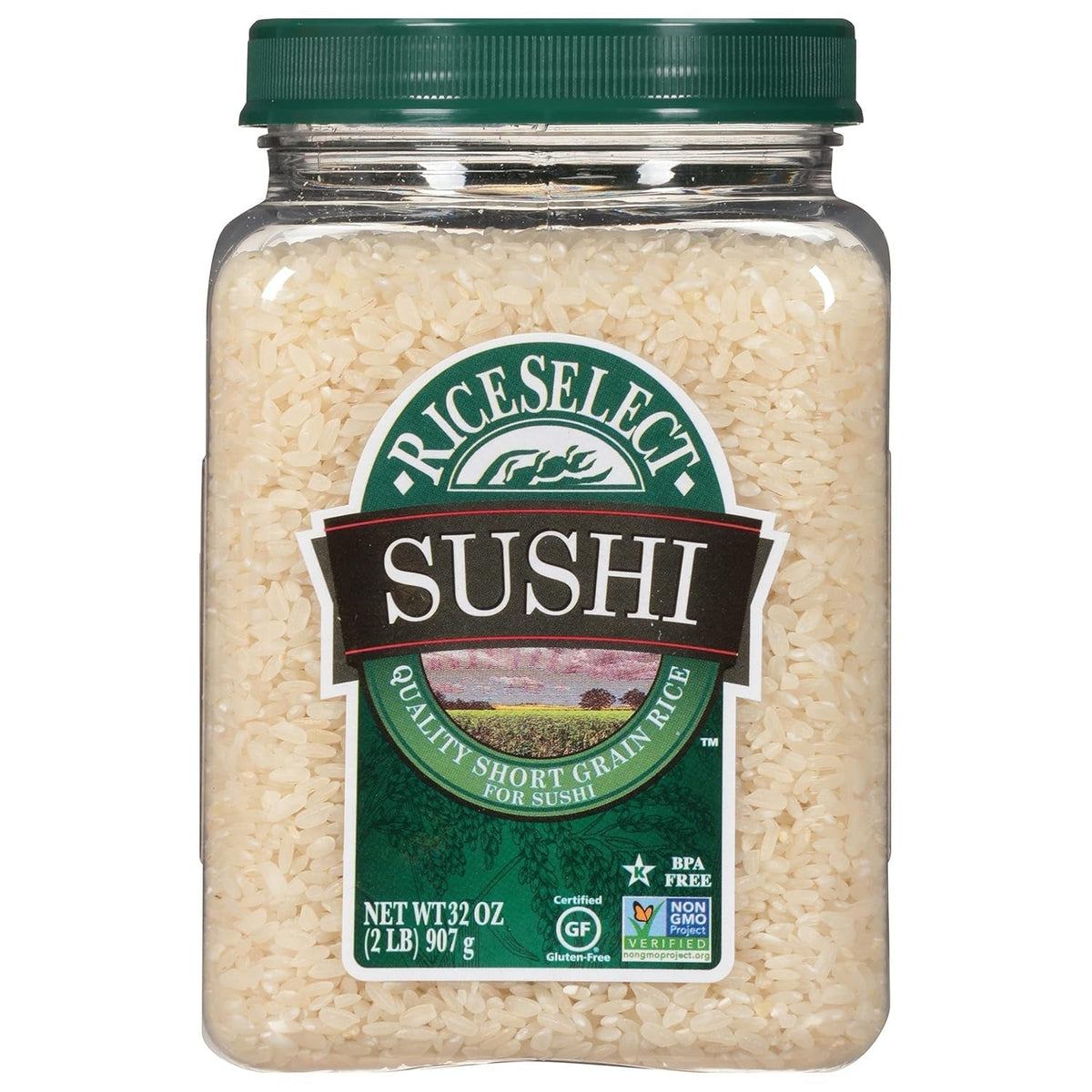 Sushi Rice for Sushi and Japanese Food, Premium Gluten-Free Short-Grain Rice, Non-Gmo, 32-Ounce Jar