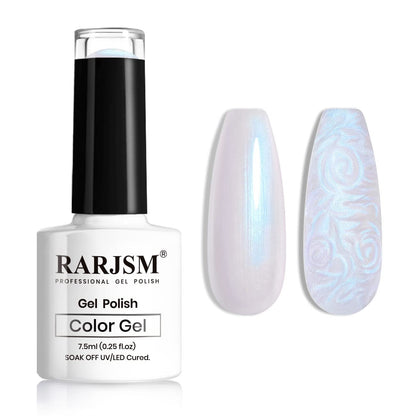 Pearl Gel Nail Polish, Glitter Drawing Gel Polish Shimmer Mermaid Nail Gel Soak Off UV Gel for Salon Home DIY Manicure Use