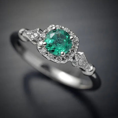 New Exquisite Jewelry Women'S Ring Cut Emerald Diamonds Couple Rings