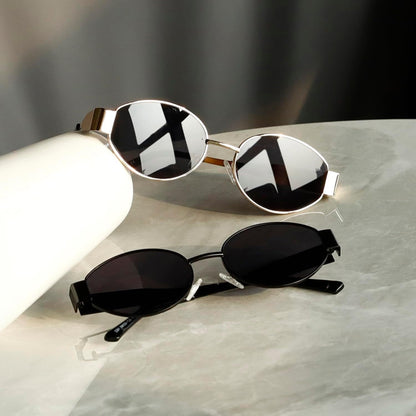 Oval Sunglasses Womens Men Retro Trendy Sun Glasses Classic Metal Shades K1653