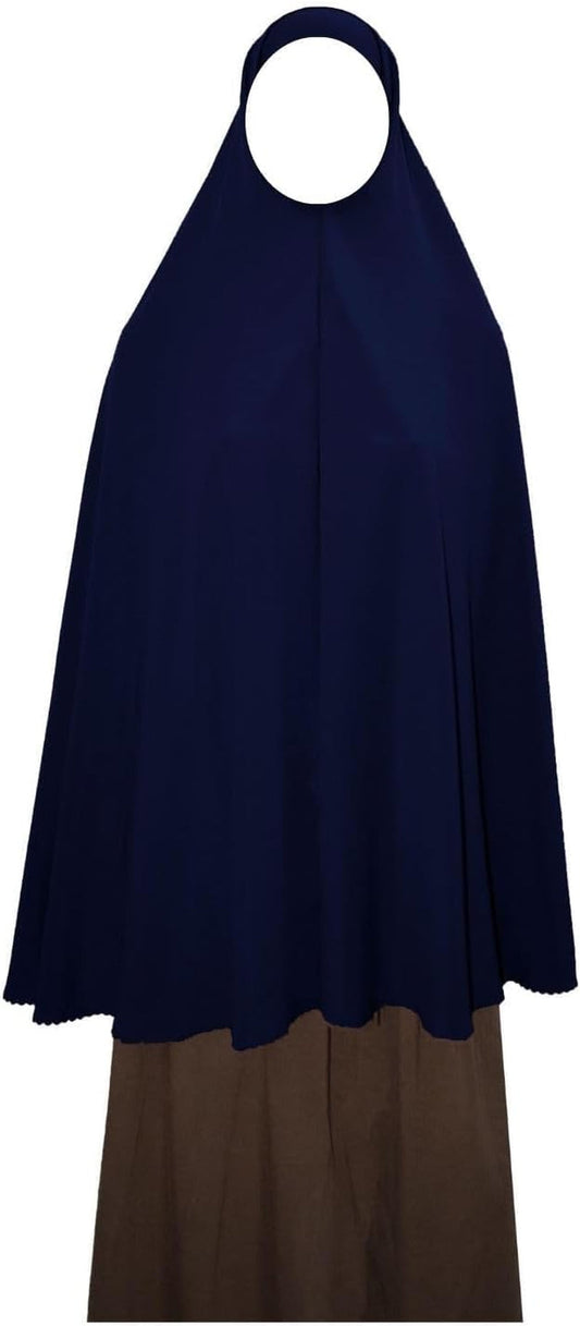 Dark Blue Extra Long 42 Khimar Amira Hijab Hejab Abaya Niqab Burqa Burkas Veil Eid Islamic Modest Muslim Islam Face Cover Dress Clothing Muslim Women Abaya Jilbab Prayer Overhead, Black