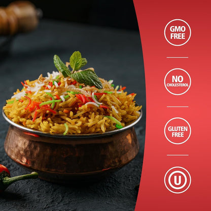 Authentic Extra Long Basmati Rice - 2Lb Resealable Zipper Bag | Non-Gmo, Gluten-Free, Kosher & Cholesterol-Free | Aromatic & Flavorful Grain from India