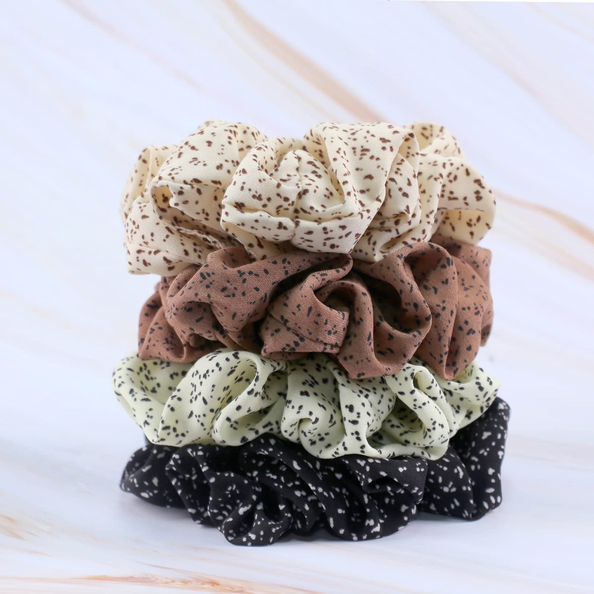 Extra Large Scrunchies for Women'S Hair, Premium Satin Soft Jumbo Scrunchy, XL 6 Inch Big Elastic Thick Band Hair Accessories, 4 Pack, Dots