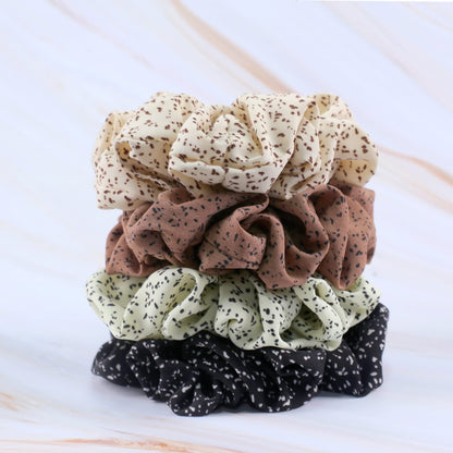 Extra Large Scrunchies for Women'S Hair, Premium Satin Soft Jumbo Scrunchy, XL 6 Inch Big Elastic Thick Band Hair Accessories, 4 Pack, Dots