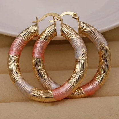 Vintage Geometric Hoop Earrings Gold Plated Earrings for Women Round Earrings Personality Spiral Stud Earrings Bride Wedding Engagement Anniversary Gift Jewelry