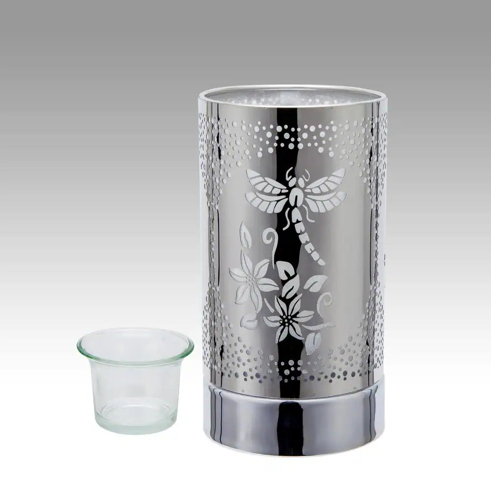Silver Dragonfly Touch Lamp, Essential Oil Diffuser and Wax Warmer