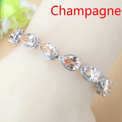 Silver 925 Selling Water Drop Green Zircon Bracelet Health Fashion Jewelry For Women