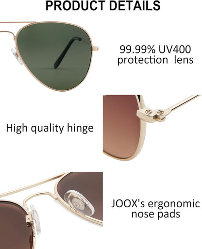 Polarized Aviator Sunglasses for Women Men, UV400 Protection Lens and Lightweight Metal Pilot Frame