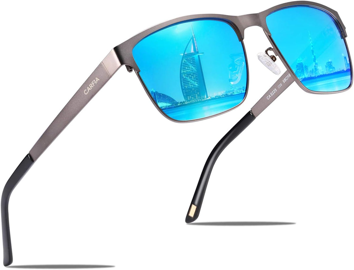 Metal Mens Sunglasses Polarized UV400 Protection for Driving Fishing Hiking Golf Everyday Use CA5225