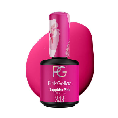 Neon Pink Gel Nail Polish 0.5 oz - Gel Nail Color Ruby Pink - Stunning Pink Nail Gel Polish with a Creamy Finish - Gel Color for Nail Art - UV Polish Made in the Netherlands