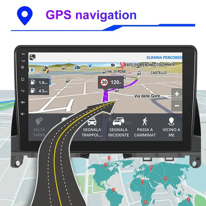 PODOFO【2+32G】HD 9'' Android 10.1 Car Radio Stereo with GPS Navigation Wifi Bluetooth FM/RDS for Mercedes-Benz W204 2006-2011 with 12LED Camera/ DVR (Optional)