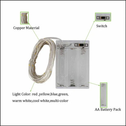 2020 1M - 10M LED Fairy String Lights Fairy Light Battery Operated For Christmas Xmas Party Home Decor LED Strings & Decoration Lights
