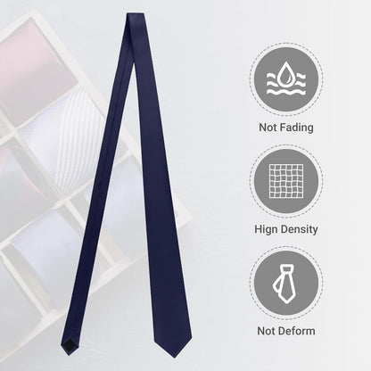 Black Ties for Men Solid Pure Color Formal Neckties 3.15" (8CM) Men'S Tie Gift Box