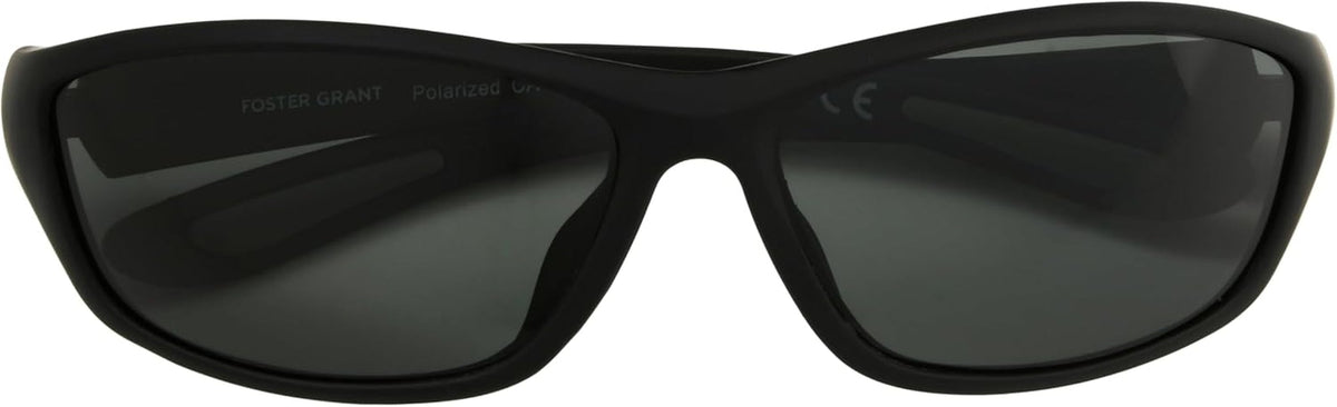 , Mens, Backstop Wrap Polarized Sunglasses, Black/Black, 150 Mm