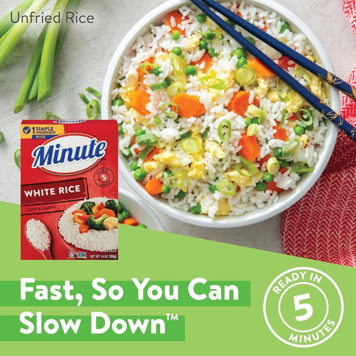 White Rice, Instant White Rice for Quick Dinner Meals, 14-Ounce Box