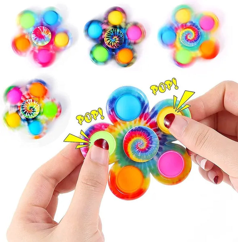 10Pcs / 5 / 2 / 1Pcs 2 In 1 Pop & Decompression Fidget Spinner , Gyro Spinner Spinning Top, Playability, Rotatable, Pressable, Decompress ADHD, Children's Toys, Decompression Toy,Fidget Toys Boutique Gifts