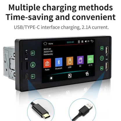 ESSGOO 1Din 5 Inch IPS HD Touch Screen Car MP5 Player Bluetooth 2USB FM Radio Car Stereo Support Mirrorlink and Rear View Camera
