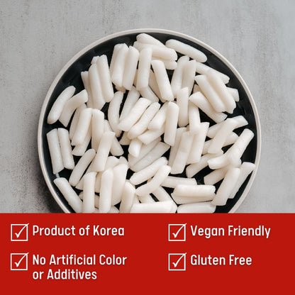 Korean Rice Cake Tteokbokki Stick – 1 Pack (3 Individual Package X 1 Pack) Vegan, Non-Gmo, Gluten Free, Tteok Rice Cakes Food Pasta 21.16 Oz per Pack