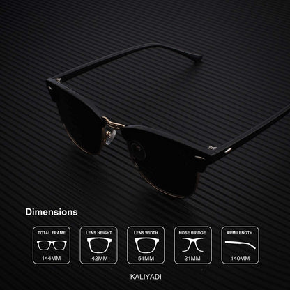 Sunglasses Men Polarized Sunglasses for Men Women Unisex Semi-Rimless Frame Retro Driving Sun Glasses UV Blocking
