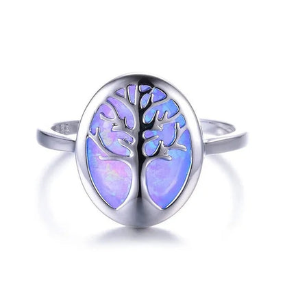 Classic fashion women's life tree color zircon creative ring jewelry party birthday gift accessories