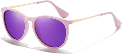 Polarized Sunglasses for Women Men - Trendy 2024 Vintage Classic Retro Round Mirrored Lens Designer Style